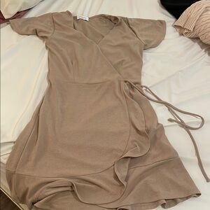 Wrap Dress in Taupe